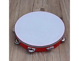Anniston Kids Toys 6 7 8inch Wooden Tambourine Drum Toy Round Percussion Musical Beat Instrument Learning & Education for Children Toddlers Boys Girls Red 8Inch