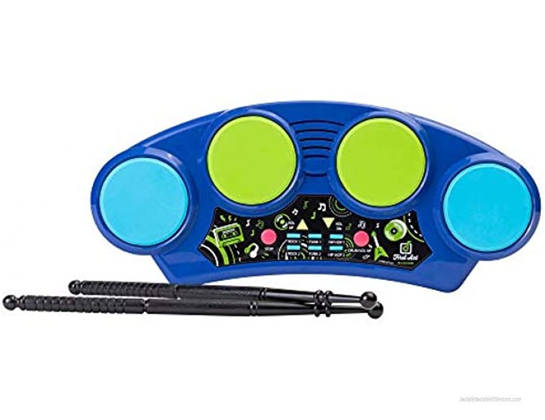 First Act Toy Drum Pad 14.75 Inch 4 Drums 2 Drumsticks Dance Beats & Hip Hop Music Drum Pad for Kids and Beginners – Drop The Beat