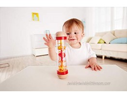 Hape Beaded Raindrops | Mini Wooden Musical Toddler Instrument Shake & Rattle Rainmaker Toy Red L: 2 W: 2 H: 7.9 inch