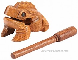idalinya Wood Percussion Traditional Craft Wooden Lucky Frog Croaking Musical Instrument Home Office Decor Stress Relief Toy 5.8CM