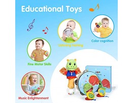 Joyjoz Musical Toys for Toddlers Kids Musical Instruments Baby Rattle Set with Wooden Tambourine 2 Castanets Early Educational Toy Gift for Boy Girl 4 Pcs