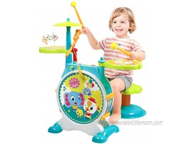 Kids Drum Set Musical Instruments Toys Electric Toy Drum Set for Kids Educational Musical Toys Working Microphone Chair Adjustable Sound Electronic Drum Set Birthday Gifts for Boys Girls Children Kids