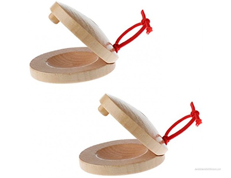 MagiDeal Kids Wooden Castanet Children Rhythm Musical Percussion Instrument Toy Pack of 2pcs