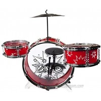 MeeYum Kids Rock n Roll Little Boys Band Drum Set with Stool red