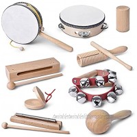 mixi Musical Instruments Toys for Toddlers Wooden Percussion Instruments for Toddlers 1-3 with Storage Bag Eco Friendly Drum Set for Kids and Toddlers