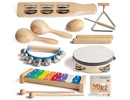 MUSICUBE Musical Instrument Set for Toddler Baby Kid Wooden Percussion Instrument Musical Toys Xylophone Maracas Egg Shaker Tambourine Triangle Instrument for Boys Girls Aged 3+ Choice