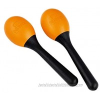Nino Percussion Kids' Maraca Pair NOT MADE IN CHINA Orange Plastic for Classroom Music or Playing at Home 2-YEAR WARRANTY NINO569OR