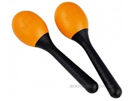 Nino Percussion Kids' Maraca Pair NOT MADE IN CHINA Orange Plastic for Classroom Music or Playing at Home 2-YEAR WARRANTY NINO569OR