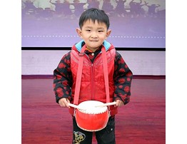 NUOBESTY Traditional Chinese Waist Drum with Drum Stick Ancient Wood Hand Drum Chinese Folk Dance Adult Waist Drums Instrument Drums for Kids Musical Learning