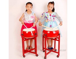 NUOBESTY Traditional Chinese Waist Drum with Drum Stick Ancient Wood Hand Drum Chinese Folk Dance Adult Waist Drums Instrument Drums for Kids Musical Learning