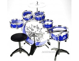 PowerTRC Musical Drum Set | Toy Drum For Kids | Set Includes 6 Drums Cymbal Chair Kick Pedal Drumsticks Blue