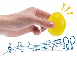 Prextex 12 Maracas Egg Shakers Musical Percussion Toy 12 Color Plastic Easter Eggs in Carton – Great Rhythm Learning Toy for Kids DIY Painting Easter Gift Easter Egg Hunts and Party Favors