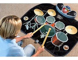 Rock 'N' Roll Electronic Drum Mat Portable Electronic Drum Pad Creative Electronic Drum Kit Set Floor Fun Play Mat Amazing Gifts for Boys & Girls With Drumsticks Headphone and Micr