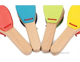 ROSENICE Wooden Castanet Clapper Educational Musical Percussion Random Color