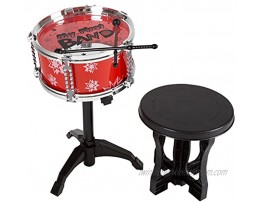 Toy Drum Set for Kids 7 Piece Set with Bass Drum with Foot Pedal Tom Drums Cymbal Stool and Drumsticks for Toddlers Boys and Girls by Hey! Play!