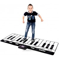 Abco Tech Giant Piano Mat Jumbo Floor Keyboard with Play Record Playback and Demo Modes New Look 8 Different Musical Instruments Sound Options 70in Play Mat 24 Keys Standard