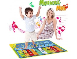 Anpro 51X18.9 inch （130X48cm） Piano Mat Musical Keyboard Playmat，Dancing Mat Touch Play Blanket Gifts Toys for Kids