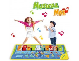 Anpro 51X18.9 inch （130X48cm） Piano Mat Musical Keyboard Playmat，Dancing Mat Touch Play Blanket Gifts Toys for Kids