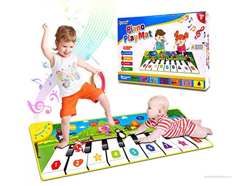 Aywewii Toddler Toys Piano Play Mat Music Mat Child Floor Piano Dance Keyboard Mat with 26 Music Sounds Early Education Musical Toys for 1 2 3 4 5 Year Old Girls Boys Piano Toys