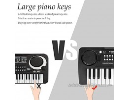 BIGFUN Kids Keyboard Piano 37 Key Multifunction Mini Musical Piano Keyboard Toys for Over 3 Year Old Boys and Girls Black
