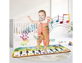 billyu Electronic Piano Blanket Educational Music Dance Fitness Floor Game Mat 19 Keys Keyboard Playmat for Kids