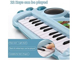BOBXIN Keyboard Piano Toy for Kids 22 Keys Baby Musical Instruments Electronic Piano with Light and Music Gift for 1 2 3 4 Year Old Girls Boy Toddler First Birthday Blue
