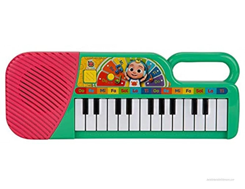 CoComelon First Act Musical Keyboard 23 Keys; Music and ABC Songs Pre-Recorded Educational Music Toys Carry N’ Go Handle