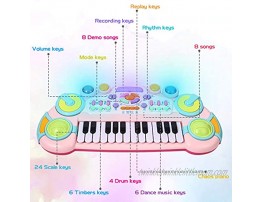 Cozybuy Piano Keyboard Toy for Toddlers 24 Keys Piano Toy for Baby Multifunctional Musical Instruments Kids Piano Keyboard Toy with Dynamic Lighting Birthday Gifts for 1-6 Years Old Boys and Girls