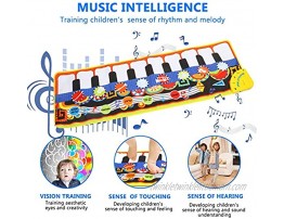 Cyiecw Piano Music Mat Keyboard Play Mat Music Dance Mat with 19 Keys Piano Mat 8 Selectable Musical Instruments Build-in Speaker & Recording Function for Kids Girls Boys 43.3'' x14.2''