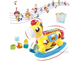 Eseesmart Baby Music Toy Toddler Music Toys with Xylophone Educational Learning Baby Toys with Light & Music Baby Blocks Pony Toy Baby Birthday Gifts for Boys Girls Kids