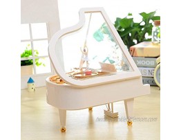 Firelong Piano Music Box Mechanical Classical Musical Box Castle in The Sky Ballerina Ballet Girl Dancing on White Piano Wind-up Clockwork Toy