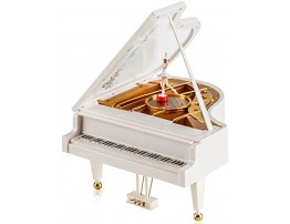 Firelong Piano Music Box Mechanical Classical Musical Box Castle in The Sky Ballerina Ballet Girl Dancing on White Piano Wind-up Clockwork Toy