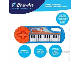 First Act Blippi Toy Keyboard 11 Inch 23 Keys Fun Blue Portable Keyboard for Beginners Preschoolers and Toddlers – Musical Instruments for Kids