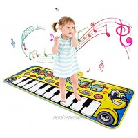 Fivegoes Kids Musical Piano Mat 39 X 14 Floor Piano Mat Piano Keyboard Play Mat Electronic Touch Music Dance Playmat with 8 Instrument Sounds Educational Dev Creativity Toys Gifts for Girls Boys