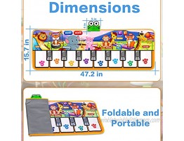 Hollyhi Kids Piano Mat Toddlers Toys Musical Keyboard Electronic Playmat Music Dance Blanket with 8 Different Animal Sound Educational Learning Baby Toys for 1 2 3 4 5 6 Year Old Boys Girls Gifts