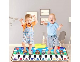 JURSTON Piano Mat Kids Electronic Musical Keyboard Mat Touch Play Blanket with 8 Instrument Sounds Early Learning Education Toy for 3+ Year Old Girls Boys Birthday Gifts for Toddler Baby