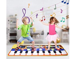KleinKart Musical Piano Mat Keyboard Dance Blanket with 19 Keys 8 Instruments Built-in Speaker Recorder and Playback for Kids Girls Boys 43.3 x 14.2