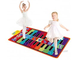 M SANMERSEN Kids Piano Mat Keyboard Music Mats with 8 Instrument Sounds  10 Demos Touch Play Musical Mat Gifts Toy for Boys Girls Double-Way for Playing