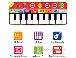 M SANMERSEN Piano Mat for Kids 57.4 Musical Dance Mat with 8 Instruments Sound Adjustable Volume Keyboard Play Mat Colorful Touch Play Blanket Toys for 3-8 Years Old Girls Boys