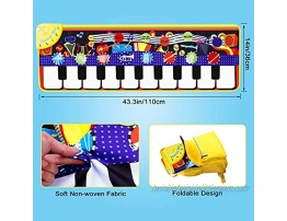 M SANMERSEN Piano Mat for Kids Kids Keyboard Play Mats with 8 Instrument Sounds 10 Demos Record & Playback Adjustable Volume Electronic Music Mat Touch Play Mat Toys for Boys Girls