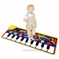 M SANMERSEN Piano Mat for Kids Kids Keyboard Play Mats with 8 Instrument Sounds  10 Demos  Record & Playback  Adjustable Volume Electronic Music Mat Touch Play Mat Toys for Boys Girls