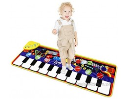 M SANMERSEN Piano Mat for Kids Kids Keyboard Play Mats with 8 Instrument Sounds  10 Demos  Record & Playback  Adjustable Volume Electronic Music Mat Touch Play Mat Toys for Boys Girls