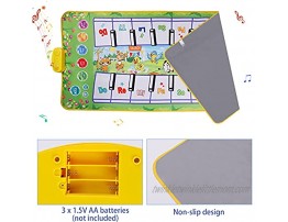 M SANMERSEN Piano Music Mat 55.1 x 27.5 Kids Keyboard Mats with 6 Functional Modes Double-Way for Playing 8 Animal Sounds Touch Play Dance Mat Musical Toys Gift for Boys Girls Ages 3-10