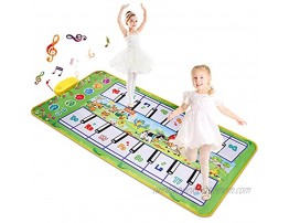 M SANMERSEN Piano Music Mat 55.1 x 27.5 Kids Keyboard Mats with 6 Functional Modes  Double-Way for Playing  8 Animal Sounds Touch Play Dance Mat Musical Toys Gift for Boys Girls Ages 3-10