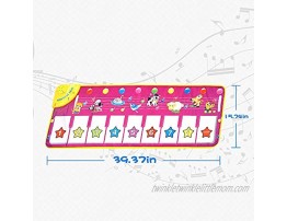Music Piano Mat Piano Keyboard Playmat Dance Mat Electronic Music Mat Touch Play Blanket 39.4X14.2 8 Animal Sound Options Built-in Speaker&Demo Xmas Gifts Toys for Girls Boys Toddlers Kids