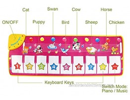 NEWSTYLE Music Toys Kids Musical Mat Music Keyboard Piano Mat Dance Floor Mat Carpet Baby Touch Playmat Animal Blanket Early Educational Toy for Kids Toddler Girls Boys 39.5x14