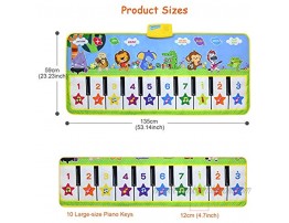 NEWSTYLE Piano Mat Musical Toys Large Piano Keyboard Dancing Mat Baby Musical Game Carpet Mat Baby Activity Gym Floor Playmat Musical Instruments Touch Play Keyboard Toys for Girls Boys-135x59cm