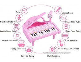 OKREVIEW Baby Piano Toy for Toddler Pink Baby Piano Toy for Kids Birthday Gift 1 2 3 4 Years Old 24 Keys Multifunctional Musical Baby Girl Toys for Toddler