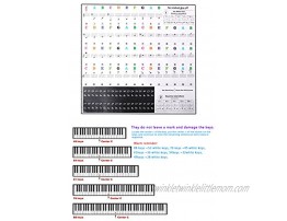 Piano Stickers for Keys Removable Music Note Full Set Stickers and Keyboard White and Black KeysDouble Layer Coating for 88 61 54 49 Keyboards