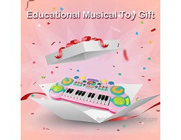 Piano Toy for Toddlers 24 Keys Kids Toy Piano Keyboard Music Keyboard Piano Toy with Dynamic Lighting Multifunctional Musical Instruments for Boys Girls Pink
